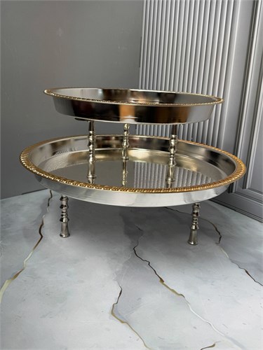 Поднос на ножке  металлический 10106