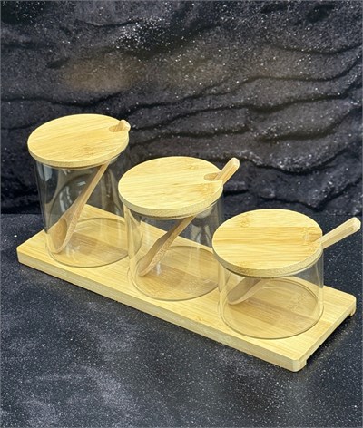 Набор банок бамбук 10128